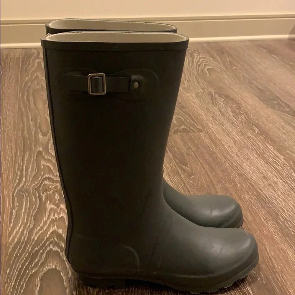 Norty Matte Green Hi Calf Rain Boots Size 11 New - Picture 2 of 8